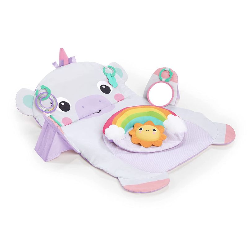 Photo 1 of Bright Starts Tummy Time Prop & Play Baby Activity Mat with Support Pillow & Taggies - Unicorn 36 x 32.5 in, Age Newborn+