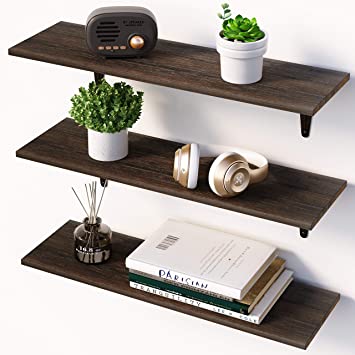 Photo 1 of BAMFOX Floating Shelves,Wall Shelf Set of 3,Wall Mounted Floating Shelf with Large Storage for Bedroom Bathroom Living Room Kitchen Office