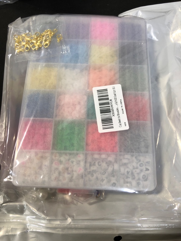 Photo 2 of 10200 Pcs Clay Beads for Bracelet Making Kit 48 Colors 6mm Polymer Clay Beads Flat Round Spacer Heishi Beads with Pendant Charms and Elastic Strings for Jewelry Bracelets Necklace Making