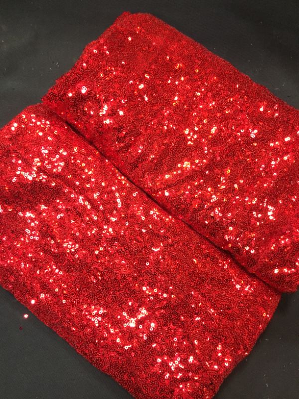 Photo 2 of 2 Pack 12 x 72 inches Burgundy Red Sequin Table Runner, Glitter Runner for Birthday Party Supplies Decorations Wedding Bachelorette Holiday Celebration Bridal Baby Shower Thanksgiving Christmas