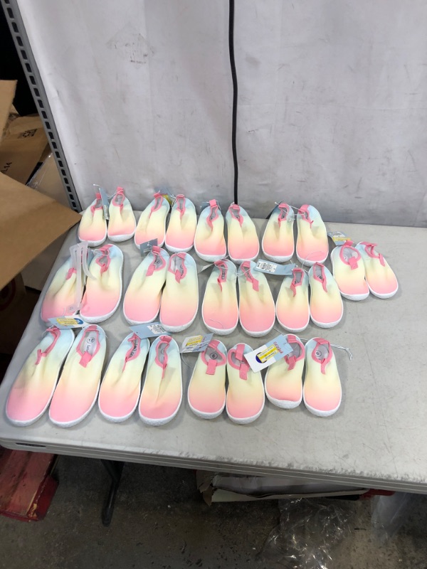 Photo 2 of Girl Lake Rainbow Print Slip-on Apparel Water Shoes **ASSORTED SIZE BUNDLE, SLIGHTLY DIRTY** 