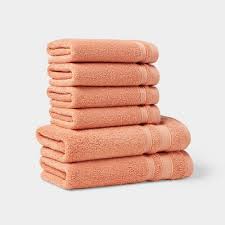 Photo 1 of 6pc Performance Bath Towel Set Coral - Threshold