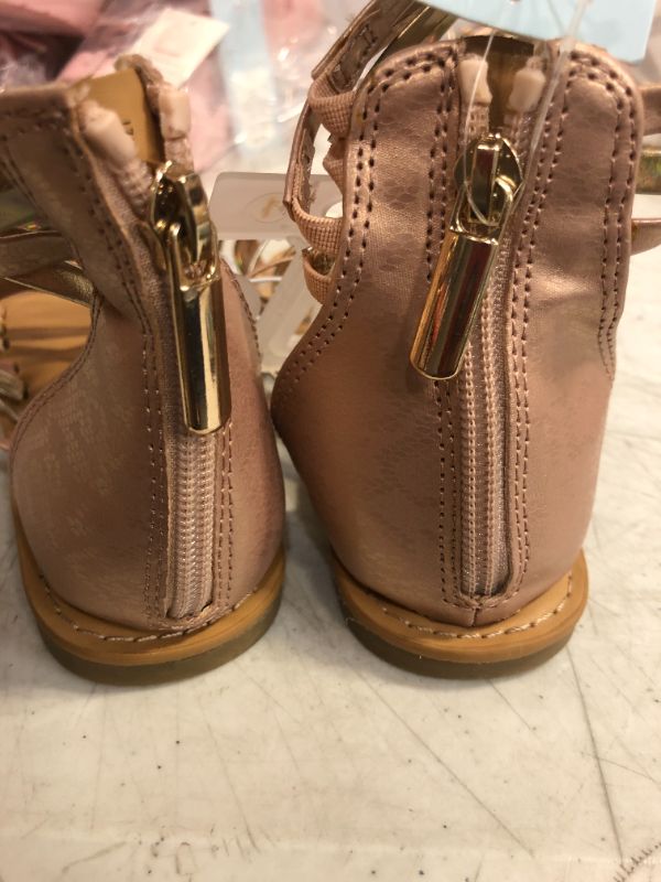 Photo 3 of Girls' Dion Metallic Gladiator Sandals - Cat & Jack Rose Gold SIZE  3
