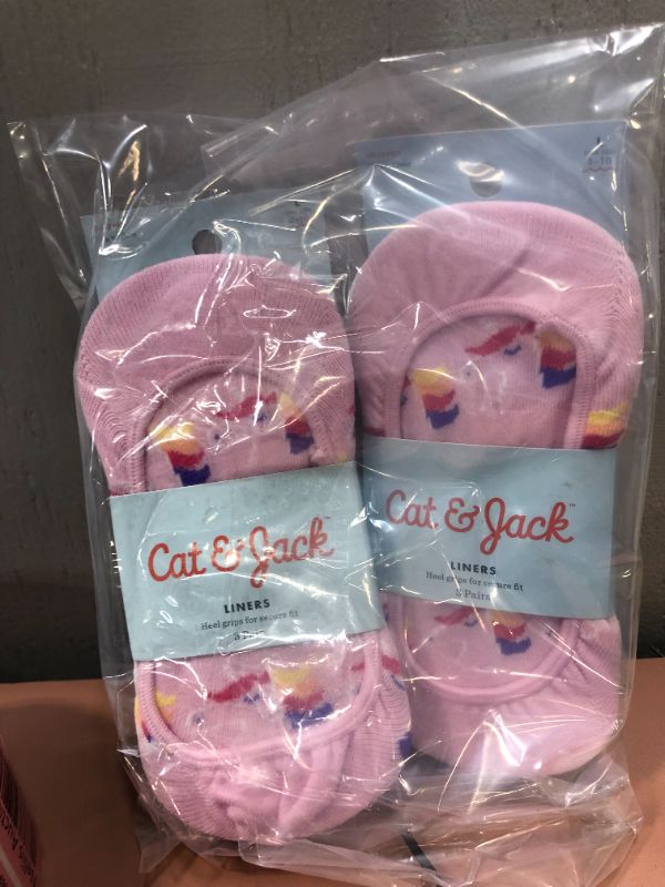 Photo 2 of 2 PACK OF Girls' Unicorn 3pk Liner Socks - Cat & Jack  SIZE S & M 