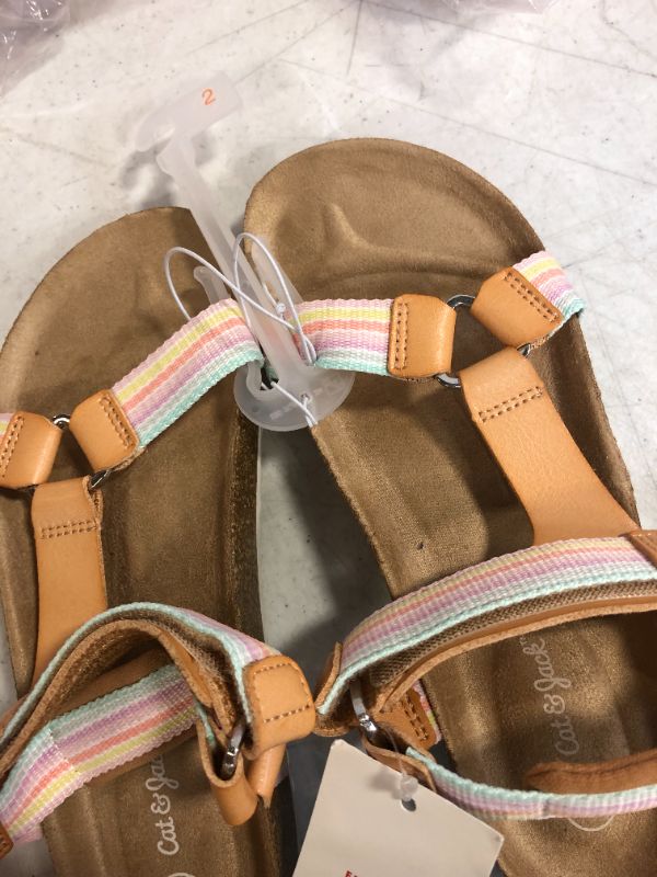 Photo 1 of Girls' Val Footbed Sandals - Cat & Jack Tan SIZE 13
