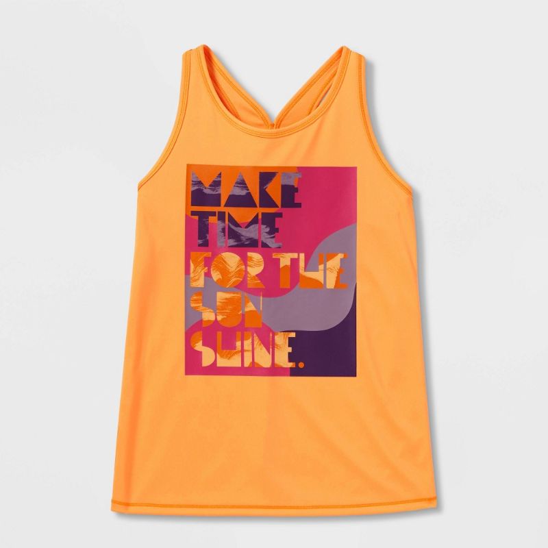 Photo 1 of Girls' 'Make Time for the Sun Shine' Graphic Tank Top - All in Motion™ XL 14/16
