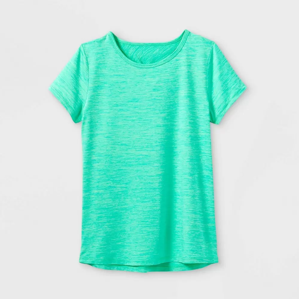 Photo 1 of Girls' Short Sleeve Twist-Back Studio T-Shirt - All in Motion Green XS 4/5
