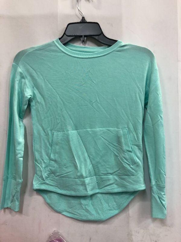 Photo 1 of Girls' Cozy Lightweight Fleece Crewneck Sweatshirt - All in Motion Aqua Green S