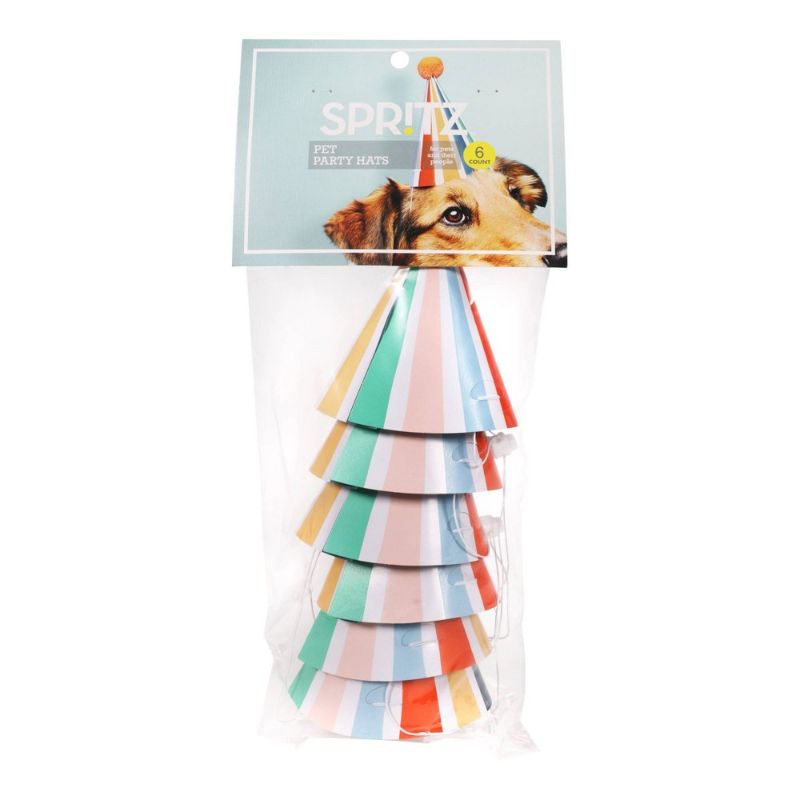 Photo 1 of 2 PACK OF 6ct Wearable Pet Party Hats - Spritz
