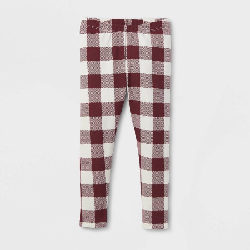 Photo 1 of 2 PACK Toddler Girls' Buffalo Check Leggings - Cat & Jack™ Dark  5T