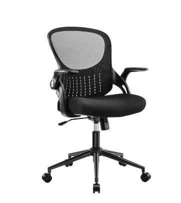 Photo 1 of Office Chair, Ergonomic Desk Chair Mesh Computer Chair with Flip-up Armrests and Adjustable Height, Black
