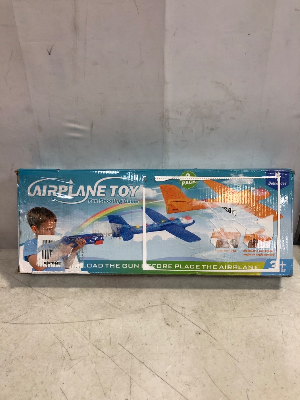 Photo 2 of Bluejay 17.5" Airplane Launcher Toys, Large LED Foam Glider Catapult Plane, 2 Flight Modes Outdoor Sport Flying Toy for Kids, for Age 4 5 6 7 8 9 10 12 Year Old Boys Girls