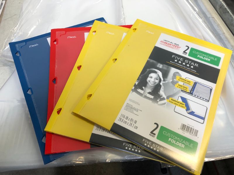 Photo 1 of Five Star Poly Customizable Portfolio Folders 2 Pocket, Pack Of 4 (picture is only an example, colors of folders will vary)