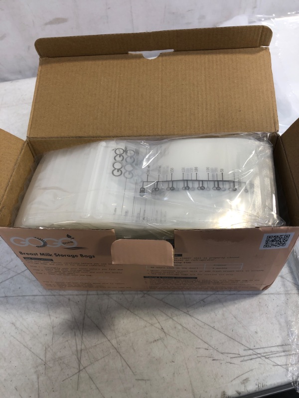 Photo 1 of GOGO PURE BREAST MILK BAGS 240 PACK HOLDS UP TO 7 FL OZ