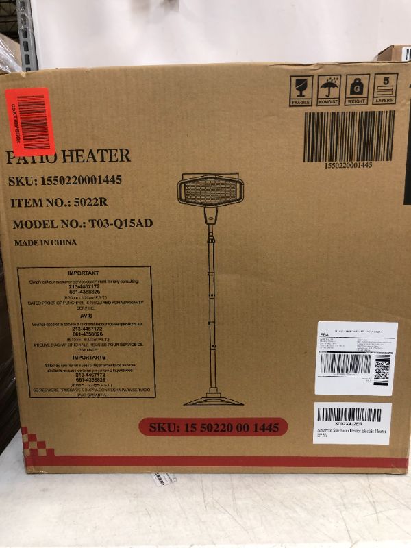 Photo 2 of Antarctic Star Patio Heater Electric Heater,Vertical indoor/outdoor garden heater, Height and Angle adjustable,Remote control IP65 rated, Quiet operation, energy saving, Quick heating for 3 seconds, Maximum power 1500W, ETL
