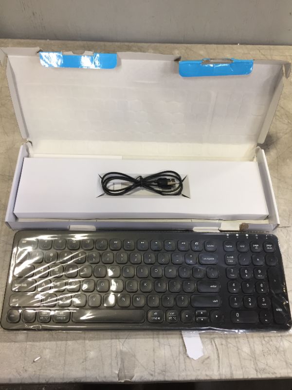 Photo 2 of iClever Wireless Keyboard, Rechargeable Bluetooth 5.1 Multi Device Keyboard with Number Pad Full Size Stable Connection for Windows, iOS, Android, Mac
