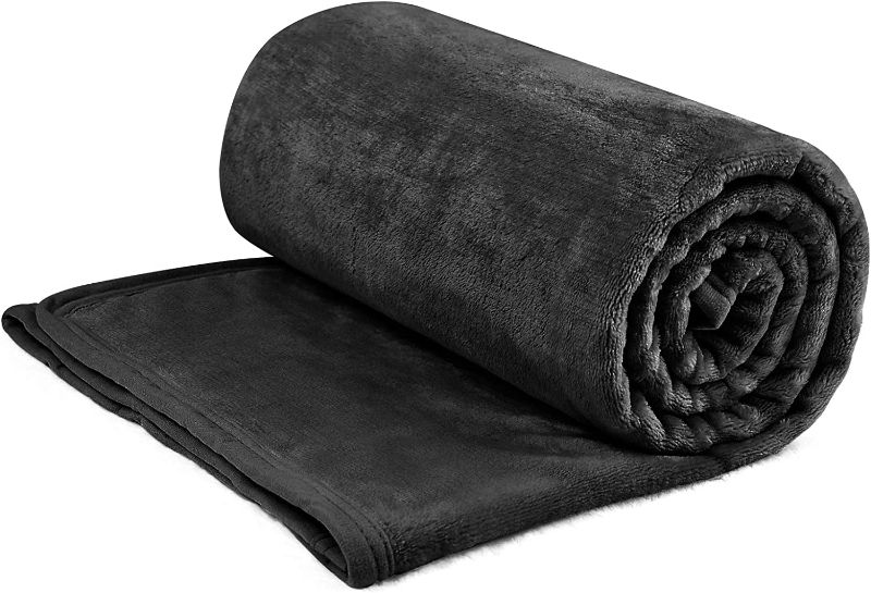 Photo 1 of  Comfortable Flannel Fleece Blanket for Winter, Ultra Soft Warm Black Throw for Sleeping,Halloween Bedroom Decoration (40x60 Inch)