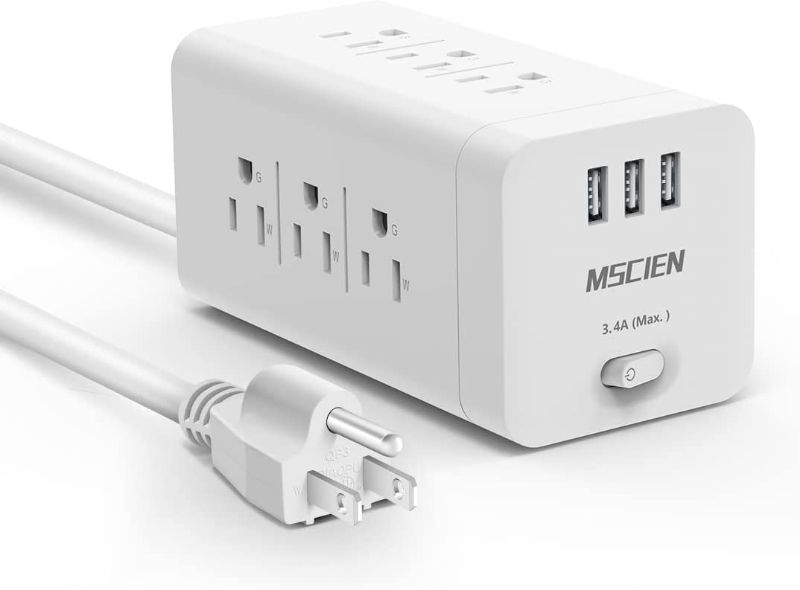 Photo 1 of Power Strip Surge Protector with USB, Mscien 10 ft Extension Cord, Overload Surge Protection with 9 Outlets and 3 USB Ports, Wall Mount Charging Station for Home Office, 900 Joules, ETL Listed
