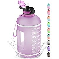 Photo 1 of 
KEEPTO 1 Gallon Water Bottle with Straw-Motivational Water Jug with Time Marker- Purple 
