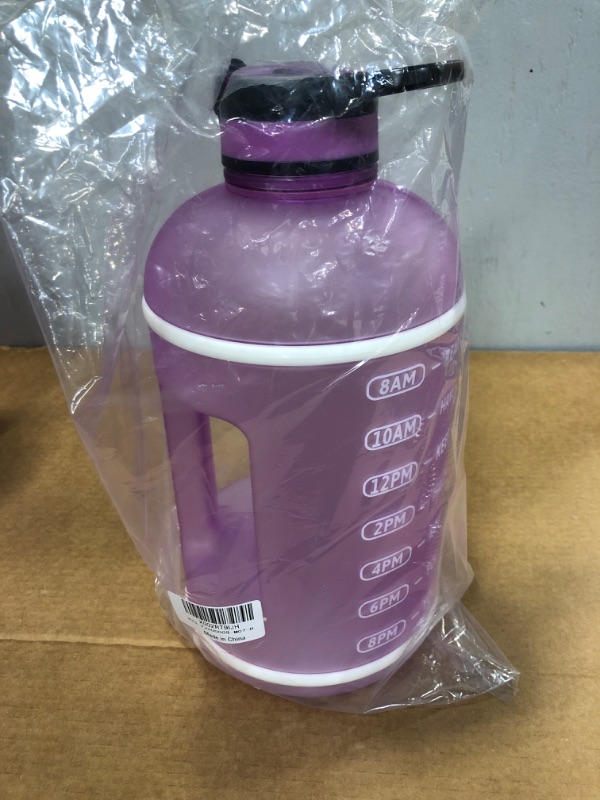 Photo 2 of 
KEEPTO 1 Gallon Water Bottle with Straw-Motivational Water Jug with Time Marker- Purple 
