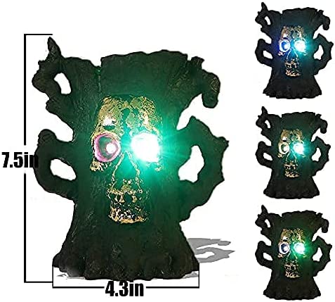 Photo 1 of Yeuago Halloween Withered Tree Decor Statue Light,Halloween Decoration Night Light with Color-Changing Led,Outdoor Battery-Powered Scary Tree Monster Skulls...