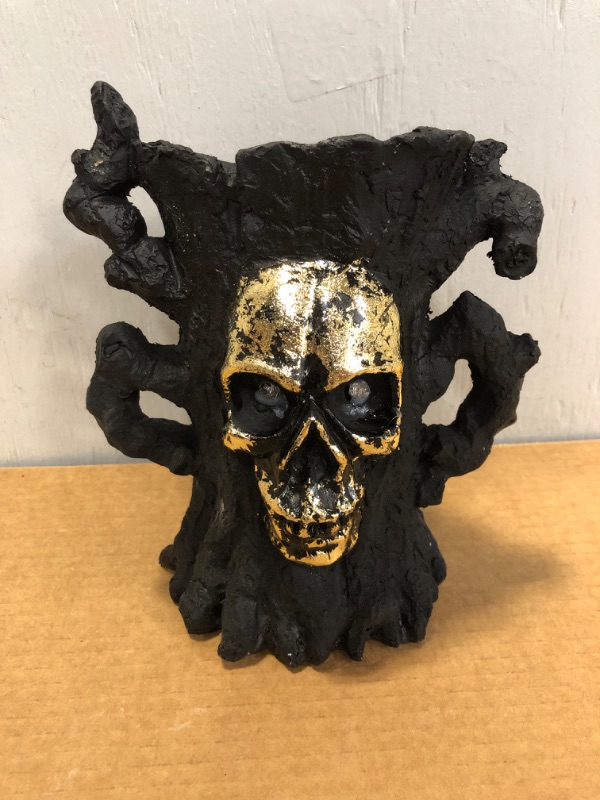 Photo 2 of Yeuago Halloween Withered Tree Decor Statue Light,Halloween Decoration Night Light with Color-Changing Led,Outdoor Battery-Powered Scary Tree Monster Skulls...