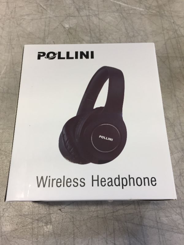Photo 3 of Bluetooth Headphones Wireless, pollini 40H Playtime Foldable Over Ear Headphones with Microphone, Deep Bass Stereo Headset with Soft Earmuffs for iPhone/Android Cell Phone/PC(White Black)
