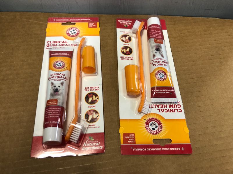 Photo 1 of  2 Packs of Arm & Hammer, Clinical Gum Health, Dental Kit for Dogs, Chicken, 3 Piece Kit
