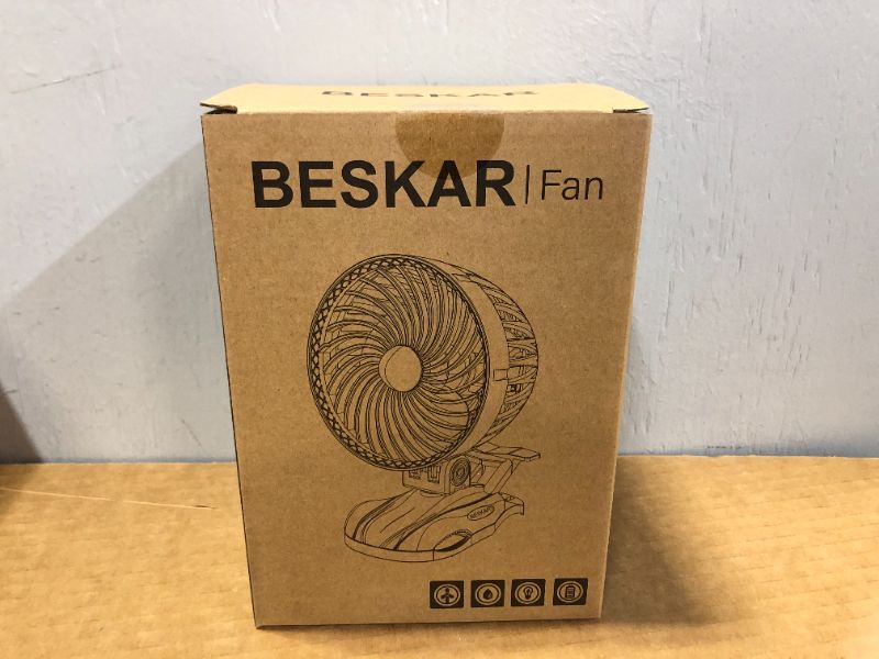 Photo 2 of BESKAR Portable 6 inch Clip on - 5000mAh Battery Rechargeable Fan with CVT Variable Speeds and Strong Wind, Adjustable Tilt, Personal Quiet Fan for Office Stroller Outdoor - Small Clip & Desk Fan
