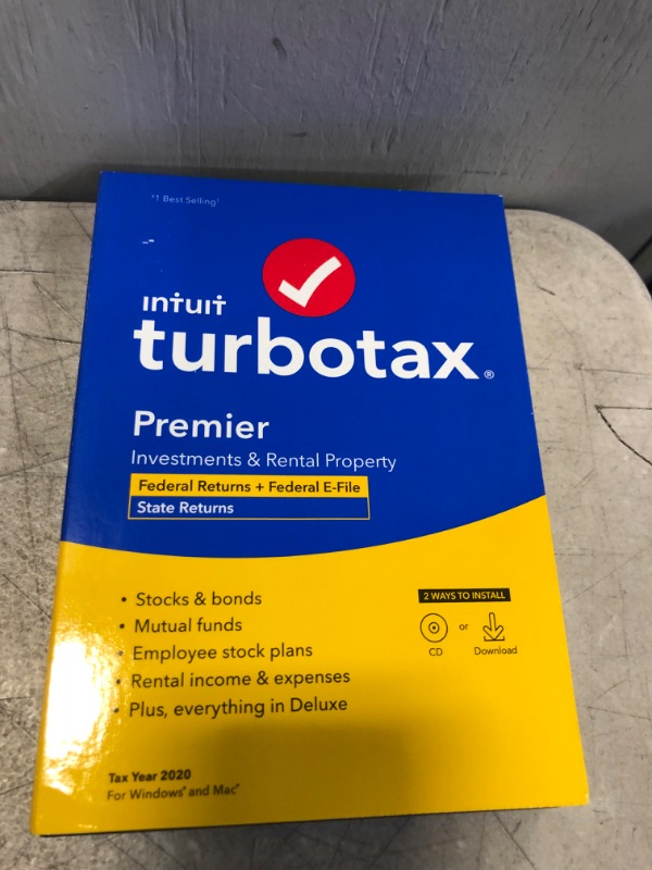 Photo 2 of [Old Version] TurboTax Premier 2020 Desktop Tax Software, Federal and State Returns + Federal E-file [Amazon Exclusive] [PC/Mac Disc]
