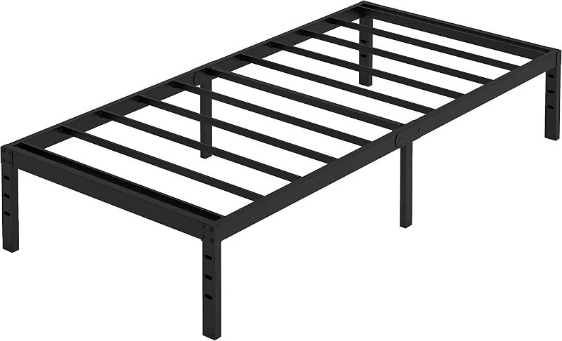 Photo 1 of 14 Inch Tall Heavy Duty Metal Bed Frame  Steel Slats Platform