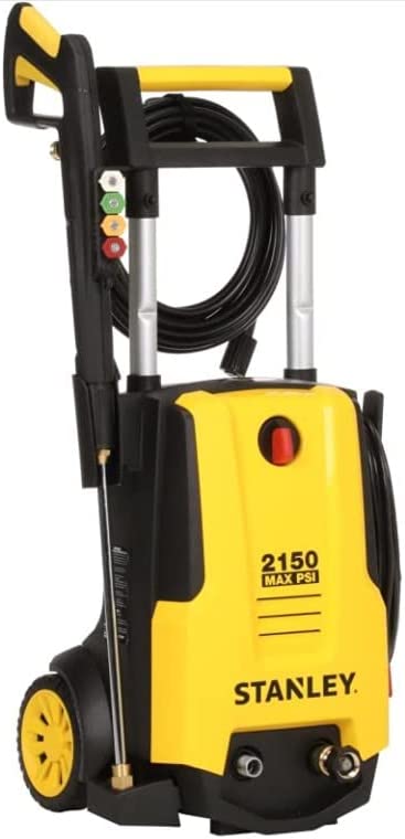 Photo 1 of Stanley SHP2150 Portable Electric Pressure Washer, 2150 PSI, 1.4 GPM, 13 AMP, with Metal Lance, Foam Cannon, M22 Trigger Gun, 25' Hose, Quick Connect Nozzles
