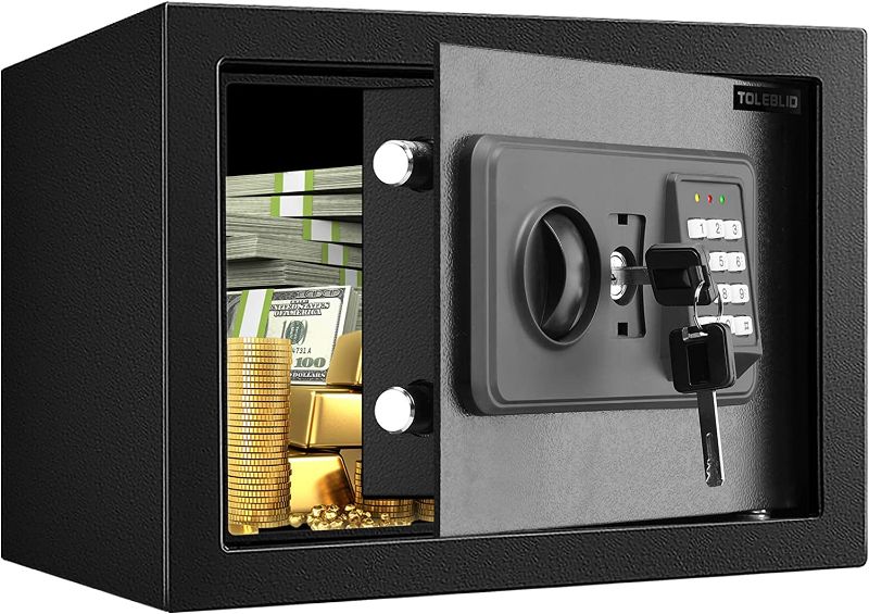 Photo 1 of 0.8 Cubic Home Safe Fireproof Waterproof, Fireproof Safe with Digital Keypad Key, Security Safe Box for Firearm Medicine Money Documents Valuables
