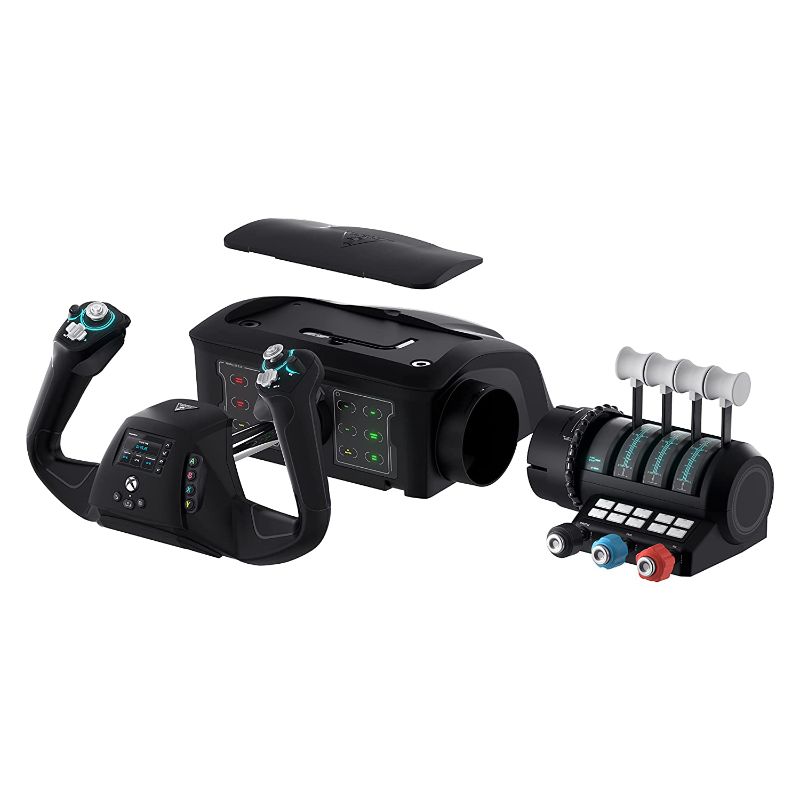 Photo 1 of Turtle Beach VelocityOne Flight Universal Control System - Xbox Series X & Xbox Series S, Xbox One & Windows 10 & 11 PCs with Yoke Handle, Throttle Quadrant, Trim Wheel & Rudder Controls
