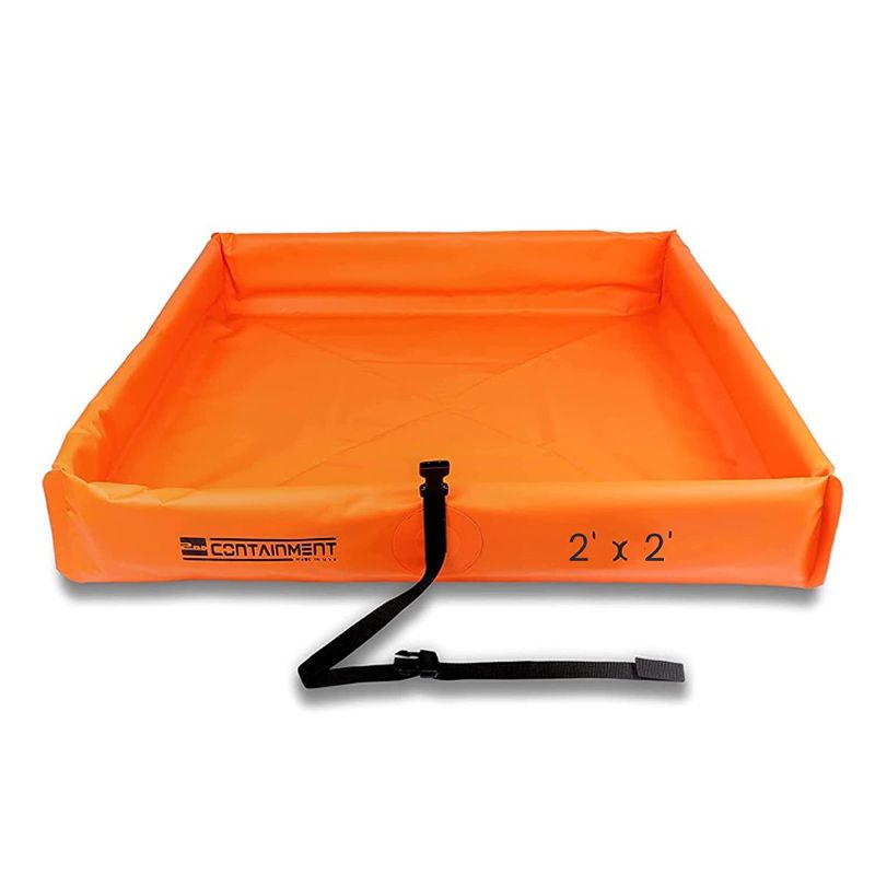 Photo 1 of 2nd Containment Folding Duck Pond - Portable Spill Containment Mini Berm - 22 oz PVC, 2’x2’x6” - Orange
