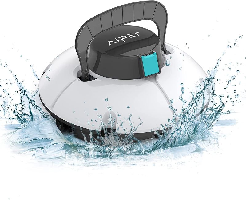 Photo 1 of AIPER Cordless Robotic Pool Cleaner, Pool Vacuum with Dual-Drive Motors, Self-Parking, Lightweight, Perfect for Above/In-Ground Flat Pools up to 35 Feet (Lasts 50 Mins) - Seagull 600
