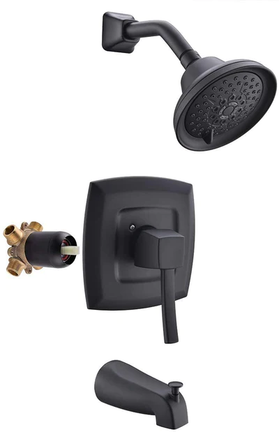 Photo 1 of APPASO Shower System Shower Faucet set Tub and Shower Valve Kit Matte Black 110MB
