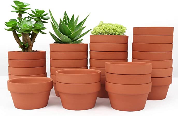 Photo 1 of [58 Pack] 3.7" Terracotta Pot Planter Nursery Pots Clay Pots Clay Ceramic Pottery Cactus Flower Pots Succulent Nursery Pots Garden Terra Cotta Pots Terracotta Pots Flower Pot Cactus Pot (53)
