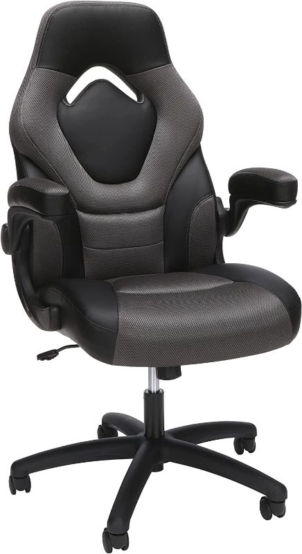 Photo 1 of OFM Gaming Chair Ergonomic Racing Style PC Computer Desk Office Chair - 360 Swivel, Integrated Lumbar Support & Headrest, Adjustable Height, Recline Tilt Control, Flip-Up Arms, 275lb Max - 2022 Grey +++ FACTORY SEALED ITEM +++
