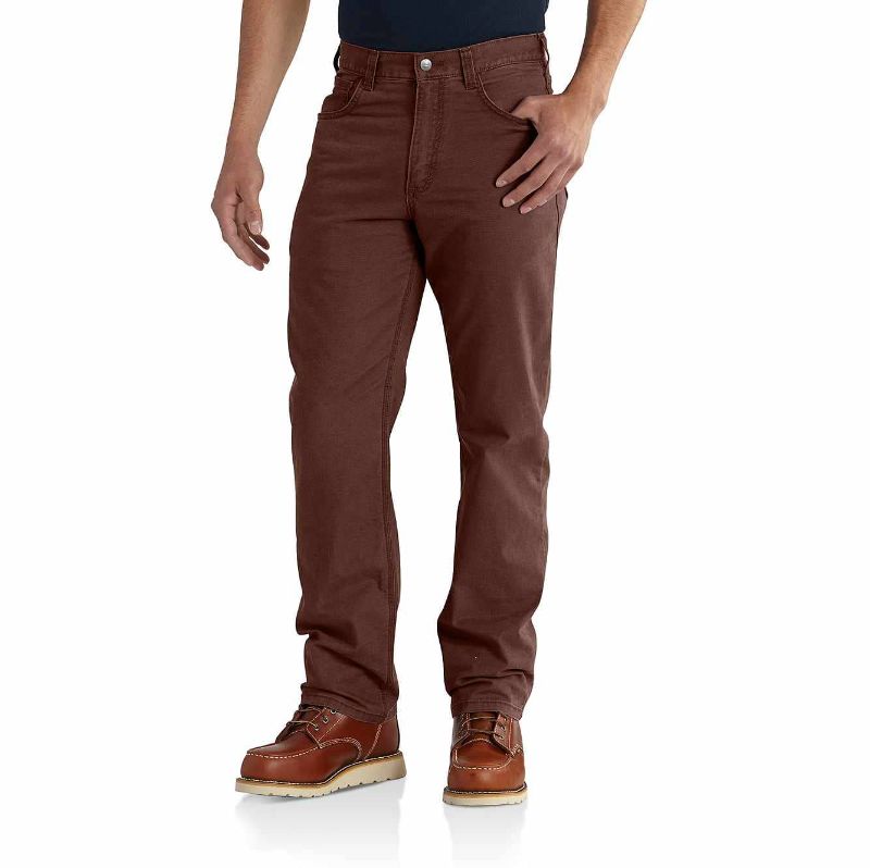 Photo 1 of Carhartt Men's Rugged Flex Relaxed Fit Canvas 5-Pocket Work Pant | Mineral Red | 38W 32L

38X32