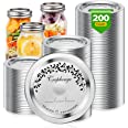 Photo 1 of 200 Pcs, Regular Mouth Canning Lids for Ball Kerr Jars Split-Type Thick Metal Mason Jar Lids for Canning, Food Grade Material Airtight & Leak Proof for Regular Mouth Jars