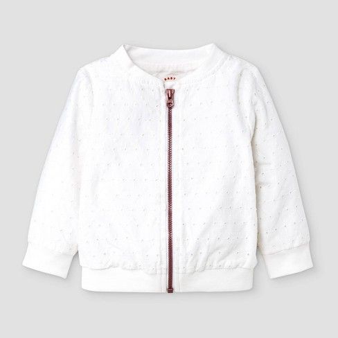 Photo 1 of Baby Girls' Eyelet Bomber Jacket Sz NB