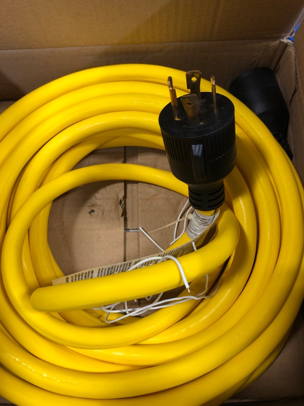 Photo 2 of 25 Feet NEMA L14-30P/L14-30R Generator Extension Cords, 4 Prong Heavy Duty, 30 Amp,125/250V,Up to 7500W 10AWG Cable and The Cable UL Certification,Yellow