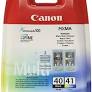 Photo 1 of 2 Original Ink Cartridges, Canon PG-40 / CL-41 Black 16ml + Color 12ml