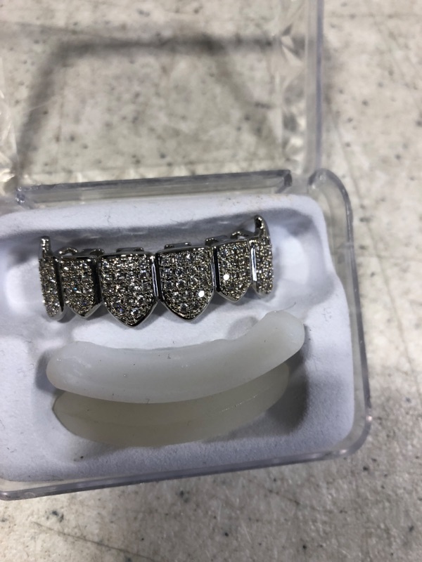 Photo 1 of 18K Gold Plated Macro Pave CZ Iced-Out Grillz with Extra Molding Bars Included *TOP ONLY*