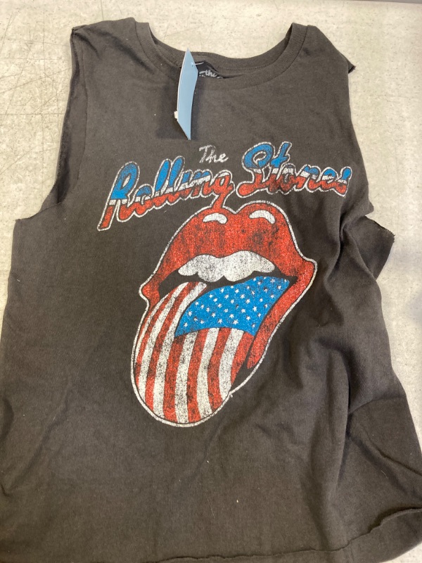 Photo 2 of Women' the Rolling Tone American Flag Logo Graphic Cropped Tank Top -
S