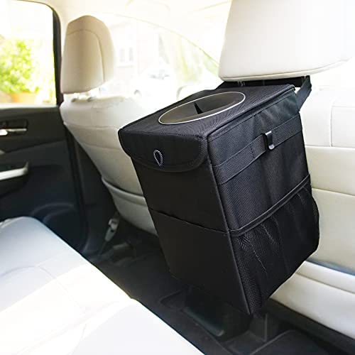 Photo 1 of  Easy Mountable Car Trash Bin | Foldable and Multi-Use Small Car Trash Can | Hanging Car Garbage Bag for Storage 12L