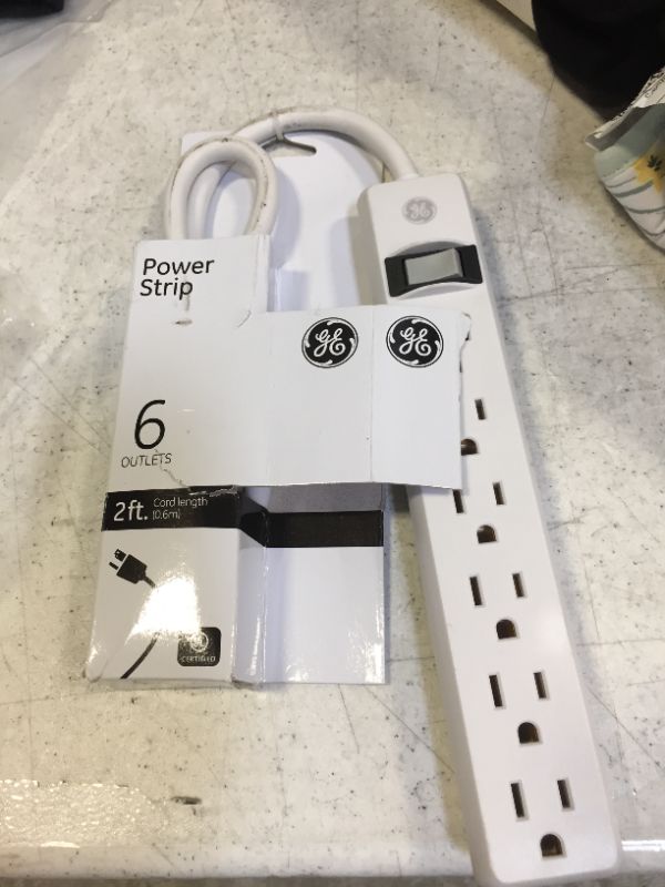 Photo 2 of GE 6-Outlet 2ft. Power Strip White 14830