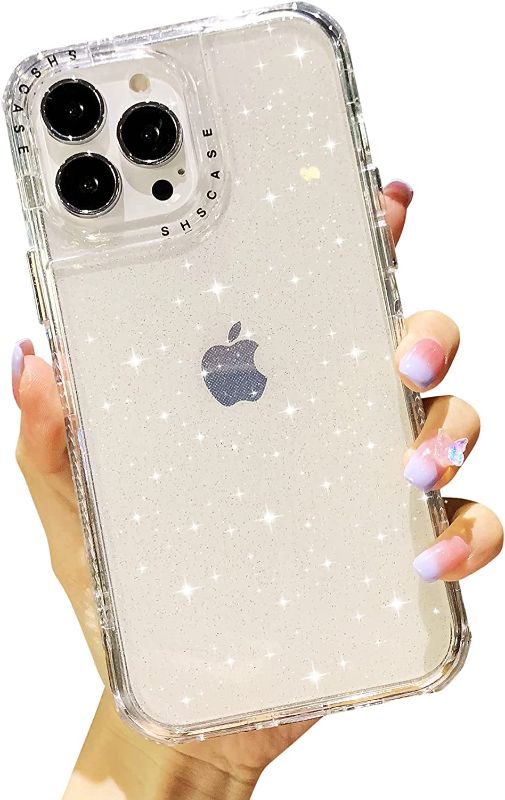 Photo 1 of OWLSTAR Hybrid 3 in 1 Glitter Clear Case for iPhone 13 Pro (6.1 inch), Cute Shockproof Bumper Protective Phone Case for Women and Girls (Clear)
