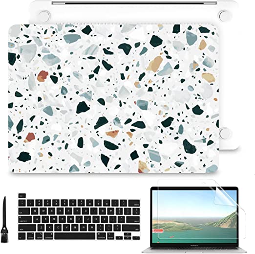 Photo 1 of Batianda Case for MacBook Pro 13 inch Case M2 Chip M1 A2338 A2289 A2251 (2022 2021 2020 Release), Glossy Crystal Hard Shell Case + Keyboard Cover for New Pro 13.3 with Touch Bar,Terrazzo Marble